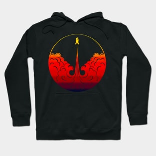 The Rocketship - Spacecraft Art - Outer space sci fi illustration - Flying Spaceship Hoodie